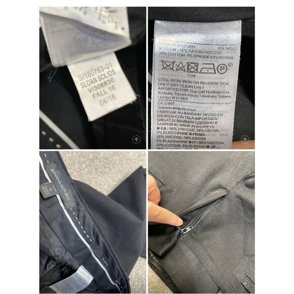 Banana Republic womens sloan solids pants sz 0P black stretch trouser career - Picture 10 of 12